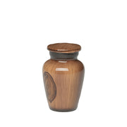 SOULURNS Mini Keepsake Urn for Human Ashes - Small Cremation Urn with Teak Wood Grain Finish, Token Memorial Urn for Dog & Cat Pet Ashes, 3 Cu.In